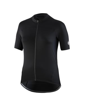 Bicycle Line - "Karol" Trikot für Damen, Durchgehender Reißverschluss, kurzärmlig (Schwarz)