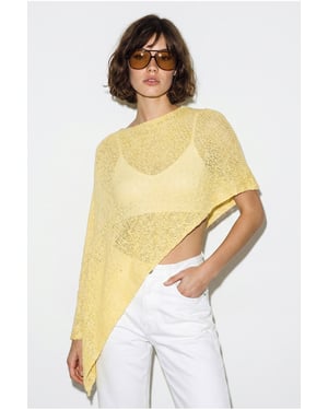 Damen Strick Cut-Out Strandüberwurf