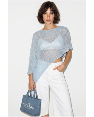 Damen Strick Cut-Out Strandüberwurf