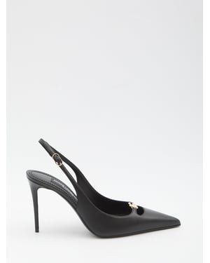 Slingback-Pumps aus Seidennappa