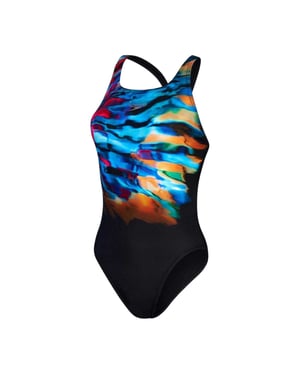 Speedo - "Placement Digital" Badeanzug für Damen (Schwarz/Bunt)