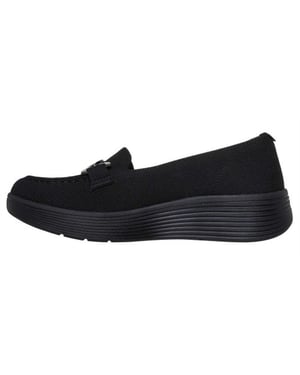 Skechers - Sneaker für Damen, Texturierter Strick, Passt über dem Spann, Plattform-Absatz (Schwarz)