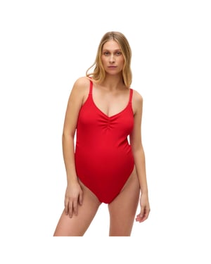 Mamalicious - "Naomi" Badeanzug für Damen, Umstandskleidung (Rot)