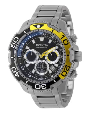 Invicta Ti-22 49492 Herrenuhr - Quarzwerk - Titan mit schwarzem Zifferblatt - 48 mm