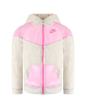 Nike Fleece Kinder Creme/Pink Trackjacke