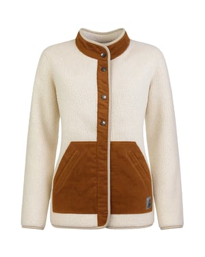 Passenger Clover Wiederverwertete Tiefe Damen Beigefarbene Sherpa Fleecejacke