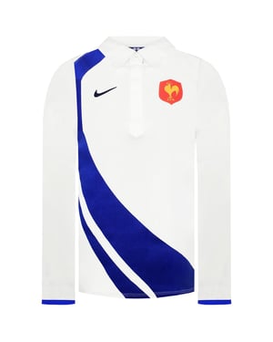 Nike Fit Frankreich Damen Weiß Rugby Polo-Shirt