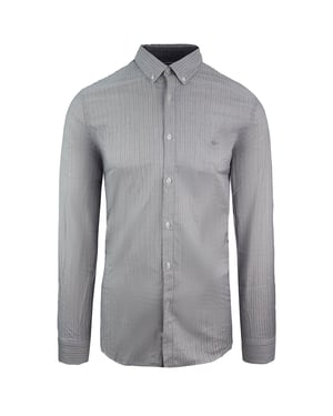 Lacoste Slim Fit Oxford Herren Graues Gewebtes Hemd