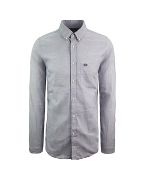 Lacoste Gewebtes Slim Fit Herrenhemd Blau/Weiß