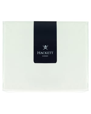 Hackett Home Klassische Einfarbige Fitted Weiße Doppelbettwäsche