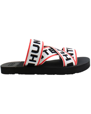 Hunter Elastische Crossover Logo Damen Weiße Zehentrenner