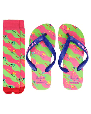 Havaianas x Happy Socks Damen Bunte Flip-Flops