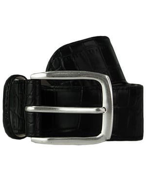 Hackett London Herren Schwarzer Ledergürtel