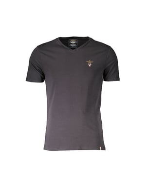 Aeronautica Militare Schwarzes Baumwoll-Hemd für Herren