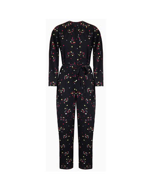 Armani Exchange Gemusterter Damen Schwarzer Jumpsuit