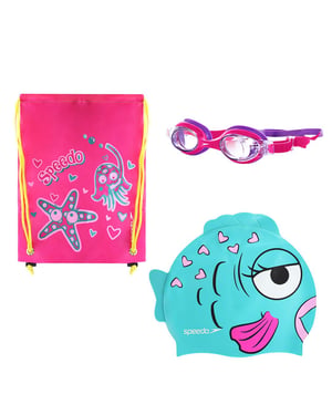 Speedo Sea Squad Kinder Schwimmtasche Set Pink/Blau