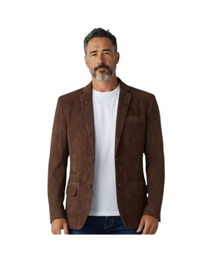 Herren italienische braune Wildleder-Blazerjacke – Trabzon