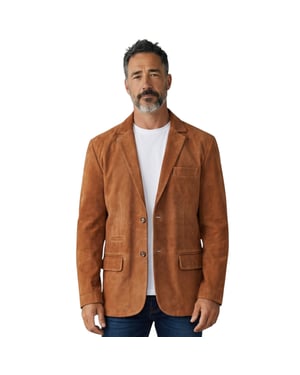 Herren italienische Rost-Wildlederjacke – Trabzon