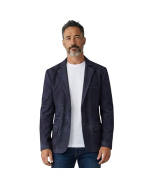 Herren italienische Marine-Wildlederblazerjacke – Trabzon