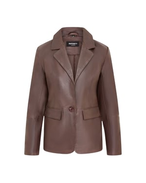 Damen-Soft-Conker-Braune Lederblazerjacke – Apeldoor