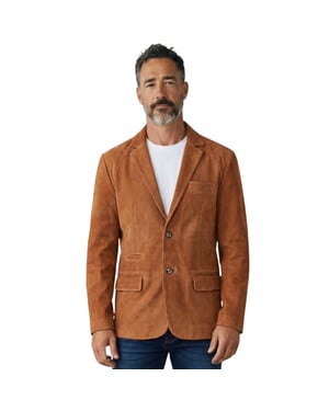 Herren italienische beige Wildlederjacke – Trabzon