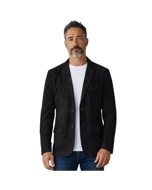 Herren Italienische Schwarze Wildlederblazerjacke – Trabzon
