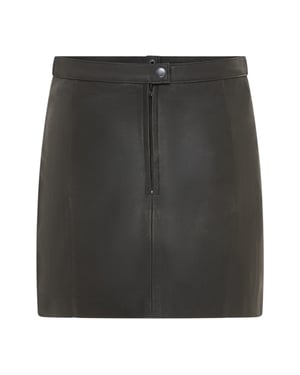 Damen, schwarzer Leder-Biker-Bleistift-Minirock – Harper