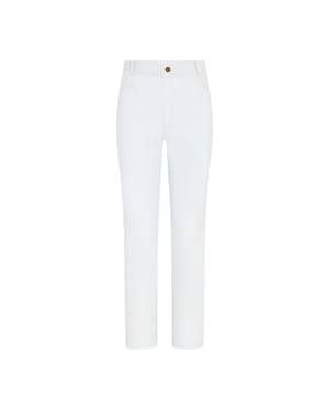 Damen-Weiße Lammleder 501 Biker Jeans – Ankara