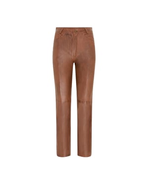 Damen Tan Lammleder 501 Biker Jeans – Ankara