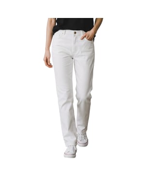 Damen weiße Lammleder 501 Biker Jeans – Sogndal