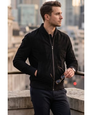 Herren Black Goat Wildleder MA-1 Bomberjacke – North