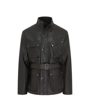 Herren Schwarze Lammleder-Safari-Parkajacke – Edinburgh