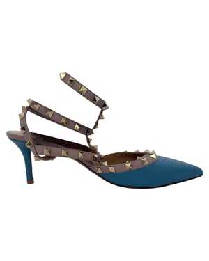 Valentino Pre-owned Rockstud 65 Pumps aus Leder - Blau