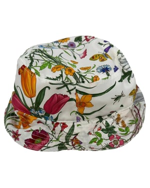 Gucci Bedruckter Twill Bucket Hat aus Baumwolle mit Blumenmuster