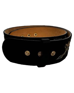 Alexander McQueen Verzierter Gürtel aus schwarzem Wildleder