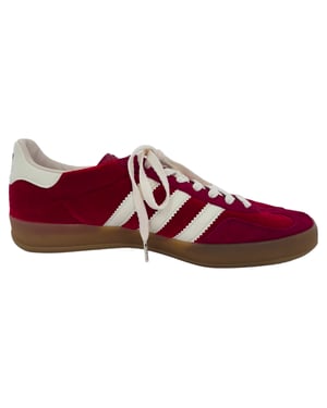 Adidas x Gucci Gazelle Sneaker aus burgunderfarbenem Wildleder