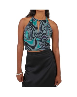 Brave Soul - Trägertop für Damen, Jacquard (Schwarz/Grün)