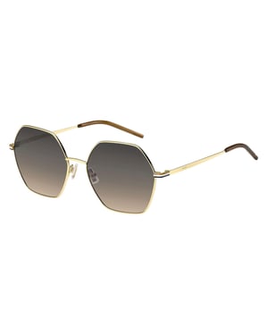 Boss - geometrisches Design-Sonnenbrille für Herren/Damen Unisex, Rund (Gold)