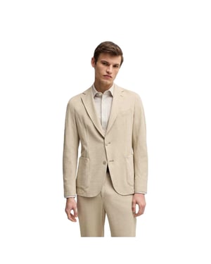 Boss - Blazer für Herren, Hals Kerbe (Hellbeige)
