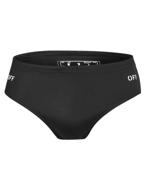 Off White - Schwimmshorts für Herren, Schwimmen, Regulär (Schwarz/Weiß)