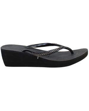 Havaianas High Metal Grega Damen Schwarze Keilflip-Flops