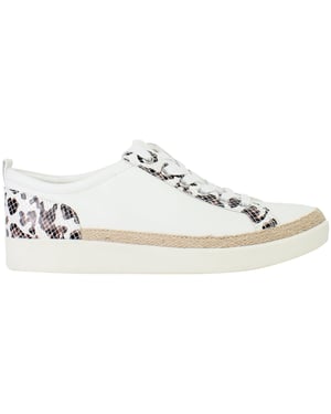 Vionic Winny Leopard Snake Damen Plimsolls Weiß