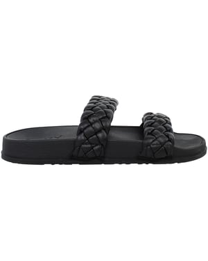 Roxy Slippy Geflochtene Damen Schwarz Slipper