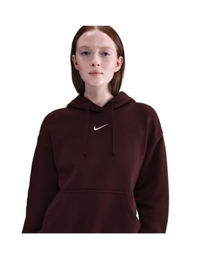 Nike - Kapuzenpullover für Damen, Zum Überziehen, Fleece, Übergroß (Burgunderrot)