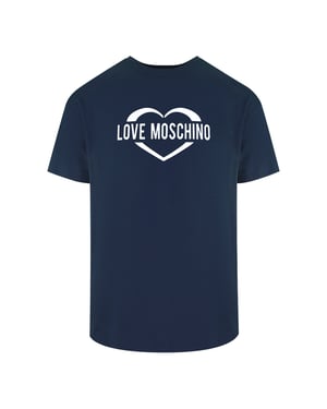 Love Moschino Love Logo Marineblaues T-shirt
