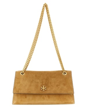 Tory Burch Braune Kalbsleder Schultertasche