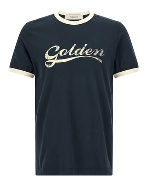 Golden Goose Blaues Baumwoll-T-Shirt