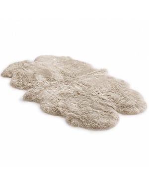 Echte Schafsfellcreme Quad Natürlicher, flauschiger seidiger, weicher echter Wollteppich