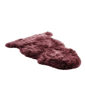 Echter burgunderroter Schaffell, natürlicher, seidiger, weicher, flauschiger echter Wollteppich