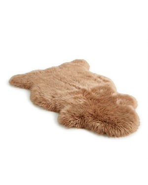 Echter Toffee Brown Sheepskin Natural Silky Soft Soft Fluffy Real Wool Teppich